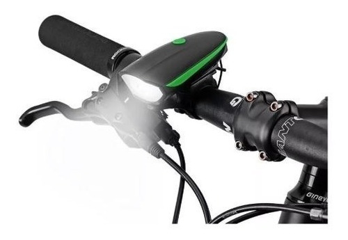 Luz Linterna Blanca Con Pito Bicicleta Recargable 250 Lumens