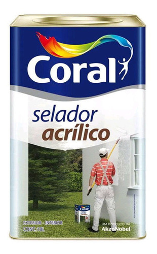 Selador Acrílico Coral 18l Para Paredes Branco