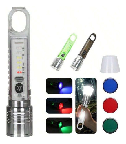 Mini Lanterna Multifuncional Recarregável Usb 4 Cores