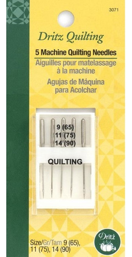 Agujas Quilting Dritz® Para Máquina De Coser Color Pack 9(65), 11(75), 14(90)