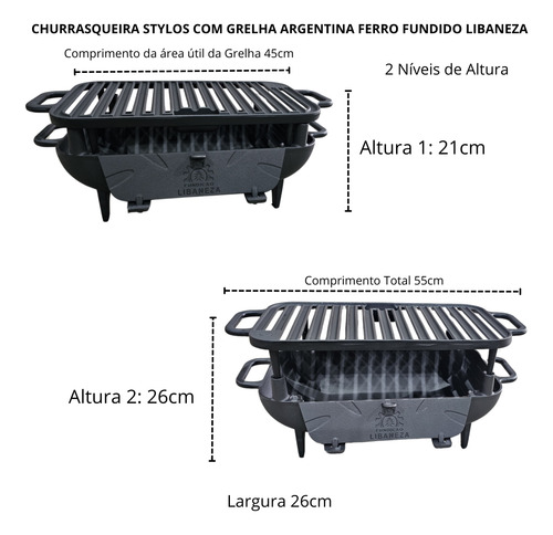 Churrasqueira Stylos Com Grelha Parrilla Argentina Libaneza