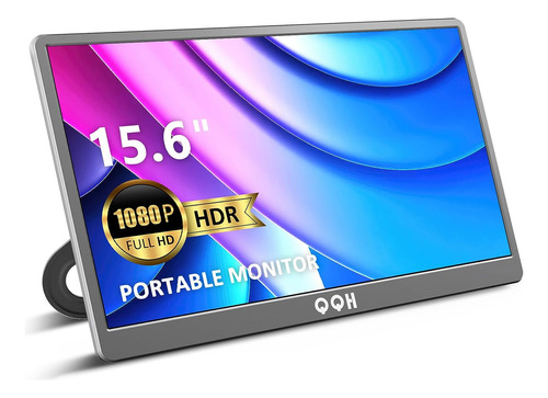 Monitor Portátil Qqh Gris Fhd, 1080p Para Notebook Lcd 60 Hz