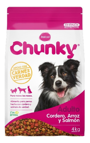 Chunky alimento para perro adulto sabor cordero 12kg