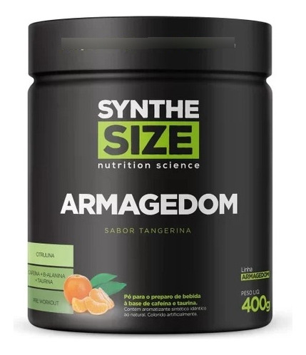 Armagedom Pre Workout 400g = 40 Doses - Sabores Synthesize Sabor Tangerina