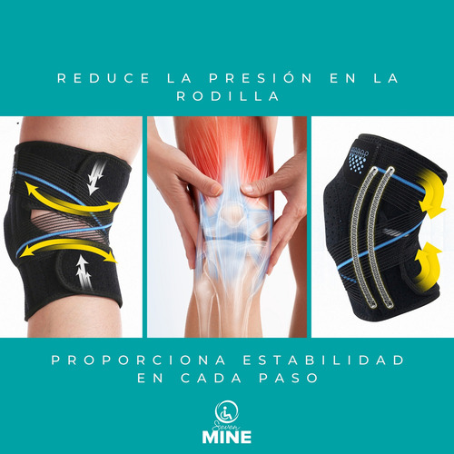 Rodillera Deportiva Con Resortes Anillo De Silicona Aft-7909 Color Azul Talla Universal