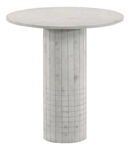 Coaster Astoria Mesa Auxiliar Redonda De Mármol Blanco