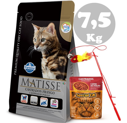 Imagen 1 de 2 de Matisse Gato Adulto Castrado Pollo 7.5 Kg + Regalo