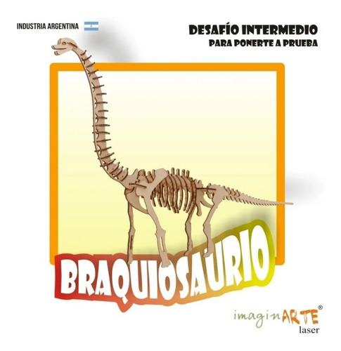 Imagen 3 de 5 de Esqueleto Dinosaurio Braquiosaurio 40 Cm De Madera Armar 3d
