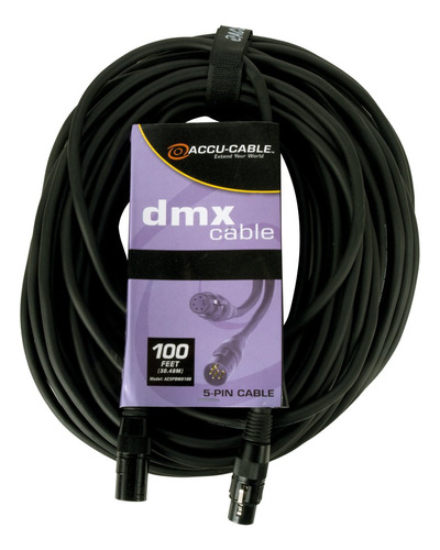 Adj Products Ac5pdmx100 - Cable Dmx De 100 Pies, Color Negr.