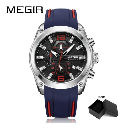Relógio Masculino Megir Movimento De Quartzo Original Nf