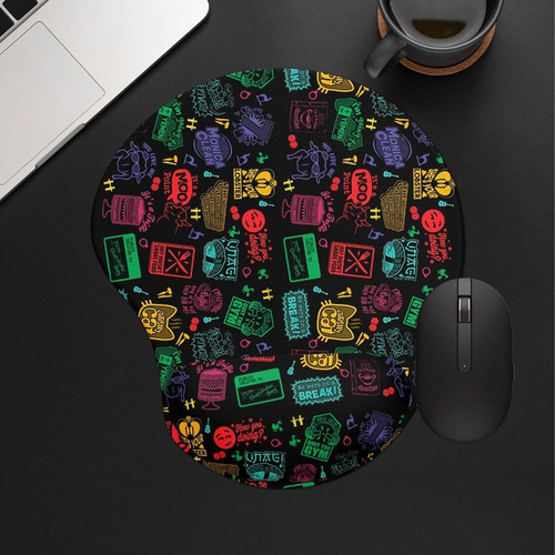 Mousepad Ergonômico Friends Momentos Cor Preto Desenho impresso Migos Momentos