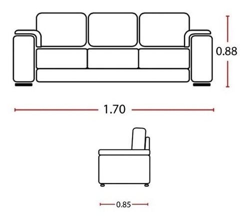 Imagen 4 de 4 de Juego De Living 3+2 Cuerpos Sofa Tela Marron Costa Rica