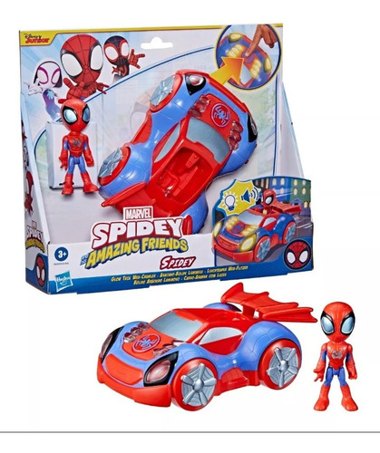 Spidey Amazing Friends Con Carro Araña Con Luces Y Sonidos