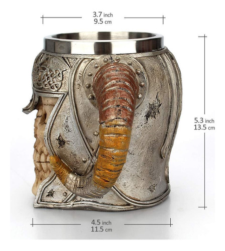Medieval Mug, Acero Inoxidable Mugskull Mug Tankard Cup
