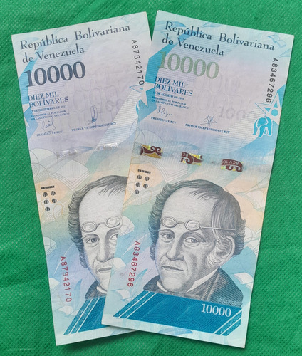 2 Billetes De 10000 Mil Bolivares Fuertes, Los Dos Diseños 