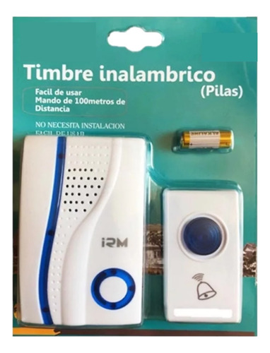 Timbre Inalámbrico Portátil 100 Metros Blanco Hogar Oficina