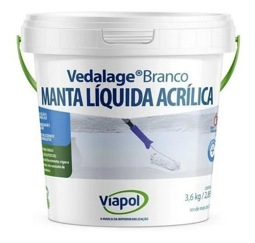 Manta Líquida Vedalage Branco Viapol 3,6lt Impermeabilizante