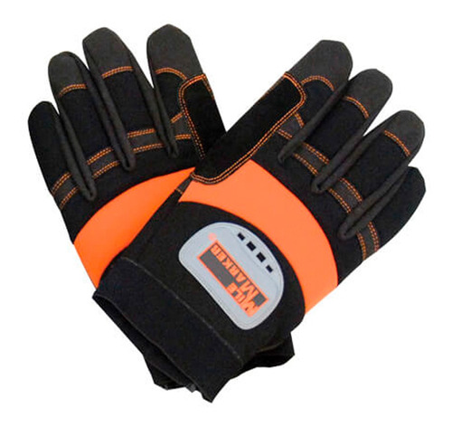 Guantes Mecánicos Mile Marker Tela Neopreno Naranja Y Negro