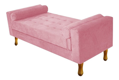 Recamier Félix Queen Size 160cm Suede Rosa Bebê - Doce Sonho