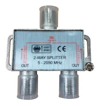 Imagem 1 de 2 de Divisor Cabo Coaxial Blindado Aubor 2x75 Digital 2050mhz