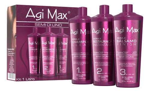 Agi Max Kit De Tratamiento Capilar Con Queratina Brasilena, 