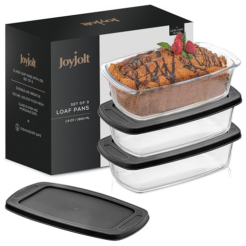 Joyjolt 3pc Panes De Hoja Para Hornear Pan Con Tapas Q2hly