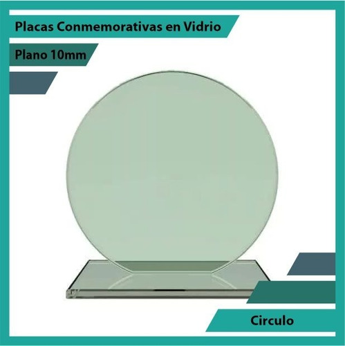 Recordatorios Trofeos En Vidrio Circulo Plano 10mm