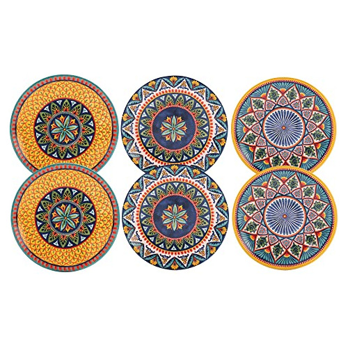 Plato Cermico 6 Pulgadas Bico Havana, Set De 6, Para Ensalad