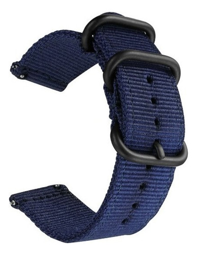 Pulseira Nylon Force Relógio Smartwatch 18mm 20mm 22mm 24mm Cor Azul-escuro Largura 22 Mm