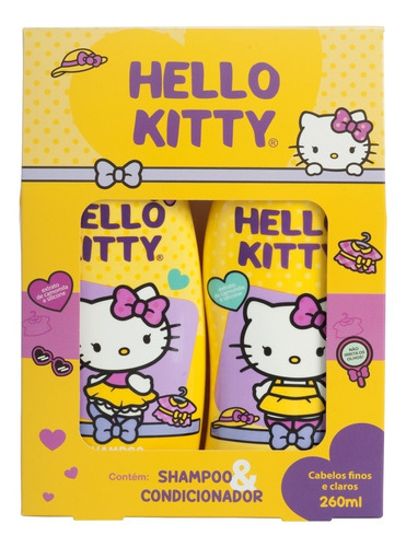  Kit Cabelos Finos E Claros Hello Kitty Cia Da Natureza