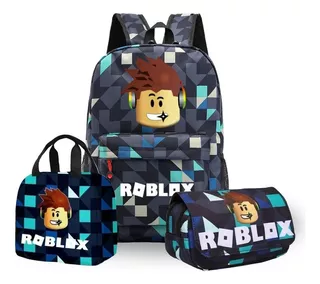 Mochila Escolar Roblox Lancheira Mochila 3 Peças