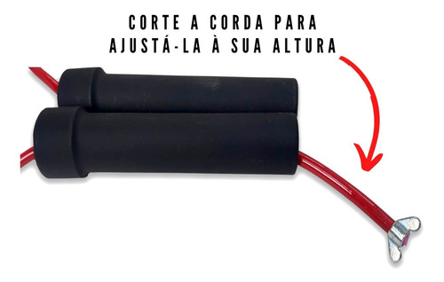 Imagem 4 de 7 de Corda De Pular Com Rolamento Ajustável Vermelha Envio Já