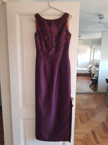 Hermoso Vestido Fiesta Raso Bordado