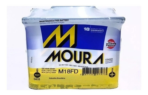 Imagen 1 de 2 de Bateria M18fd Moura 45 Amperes 12v