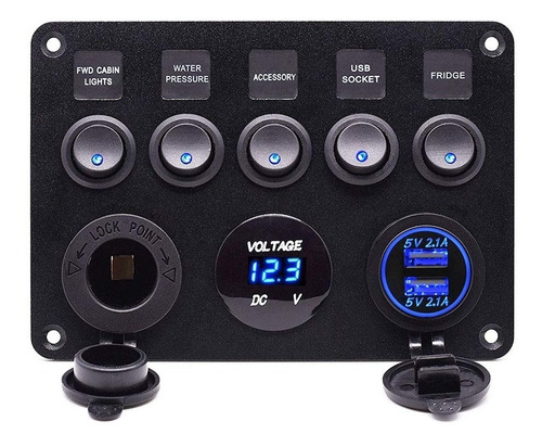 Panel Botones Interruptor 12v A 24v Botonera Switch Autos 5b