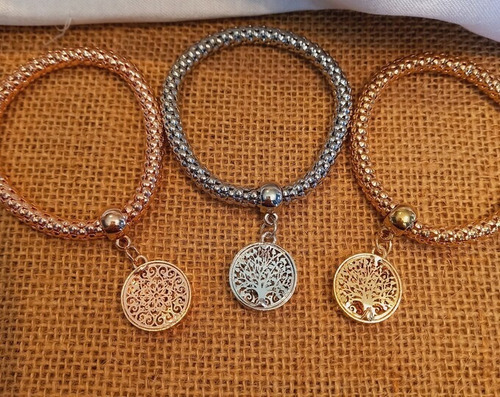 3 Pulseras + Collar Árbol De La Vida, Suerte, Regalo, Mujer