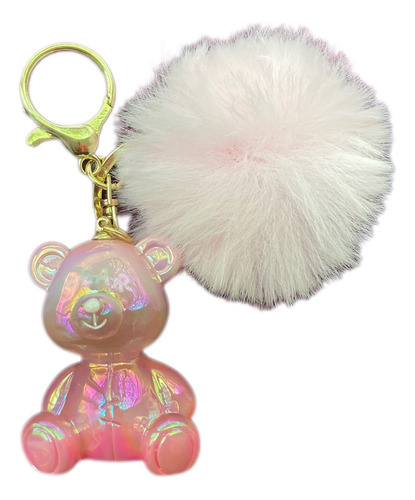 Llavero Oso De Resina Regalo Mujer Accesorio Bolsa Tornasol