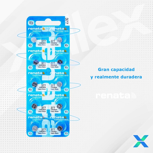 100 X Pilas Renata 377 Sr 626 Original Suiza Blister Cerrad