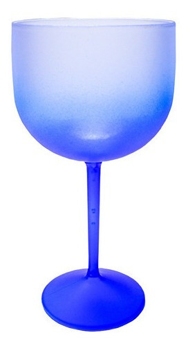 5 Taças Gin Acrílico Cristal Degradê Bicolor Fosco 550 Ml