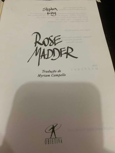 Livro Rose Madder - Stephen King 2a Edição Objetiva