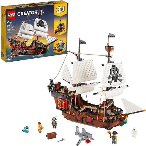 Edifício LEGO Creator 3 em 1 Pirate Ship 31109 (1.260 peças) Número de peças 1264