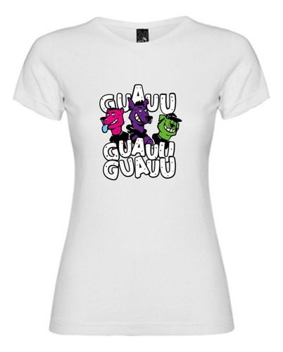 Camiseta Mujer Perros Criollos 100% Algodon Diseño Guau