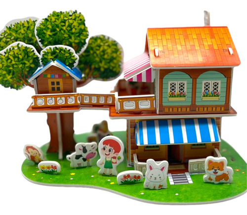 3 Piezas De Rompecabezas 3d Casitas De Cartón Para Niños