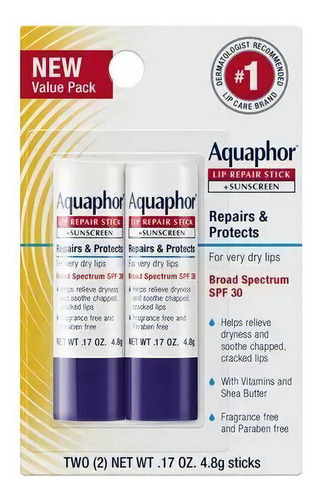 Aquaphor Lip Protectant Balsamo Labial Fps 30 Blíster De 2pz