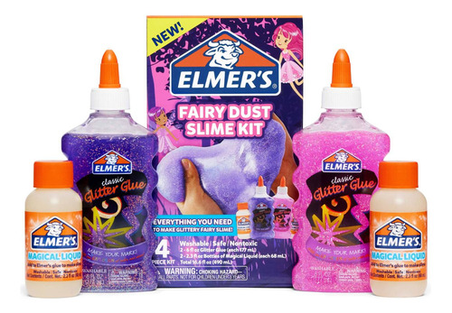 Kit Slime Elmers Glitter Brillo De Hadas 4 Unidades