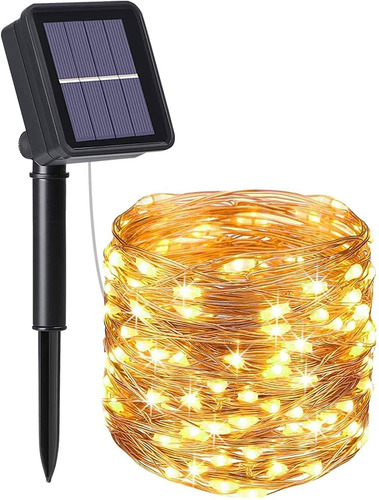 Guirnalda Solar Premium  Led Interior Exterior 100 Luces 12m