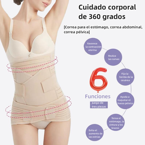 Faja Postparto Maternidad Embarazo 3 En 1 Moldeadora Cesárea