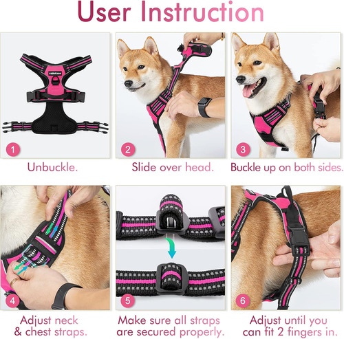 Arnés Para Perros Rabbitgoo No Pull Ajustable Con 2 Clips L