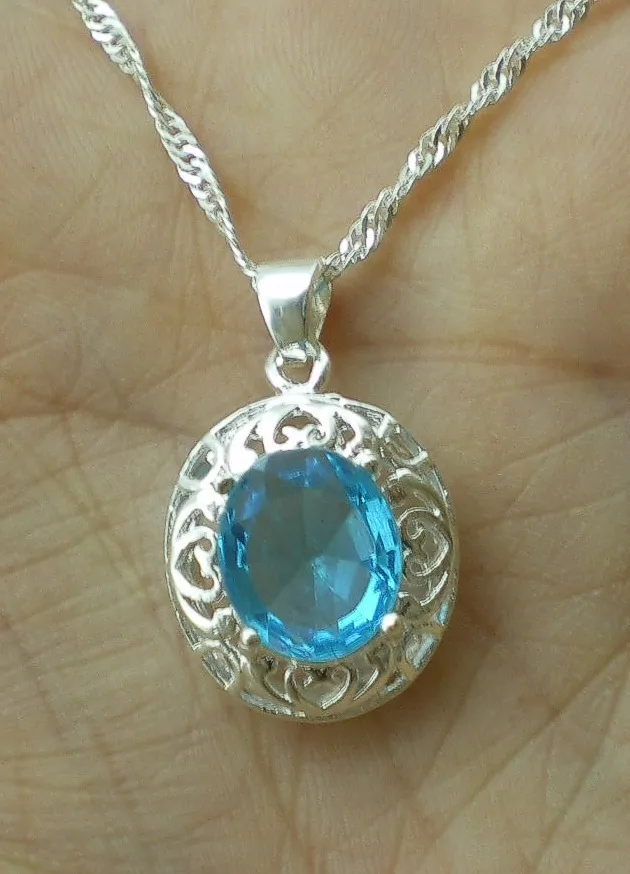 Cadena Y Dije De Plata 925 Y Cristal