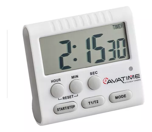 AvaTime Digital Dual Event 24 Hour Kitchen Timer with Clock